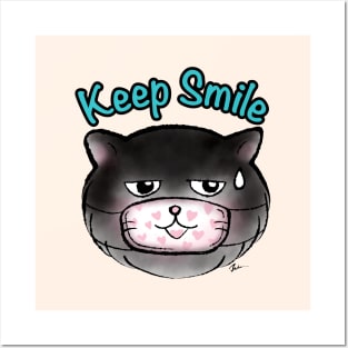 Keep smile black cat Posters and Art